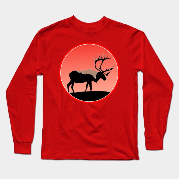 Caribou at Sunset Long Sleeve T-Shirt by Alpen Designs